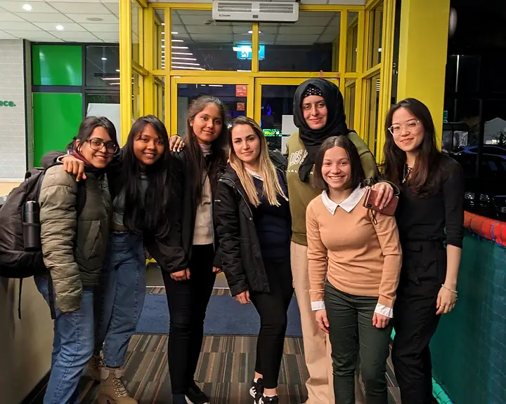 International friends connecting at an ISS Hub event