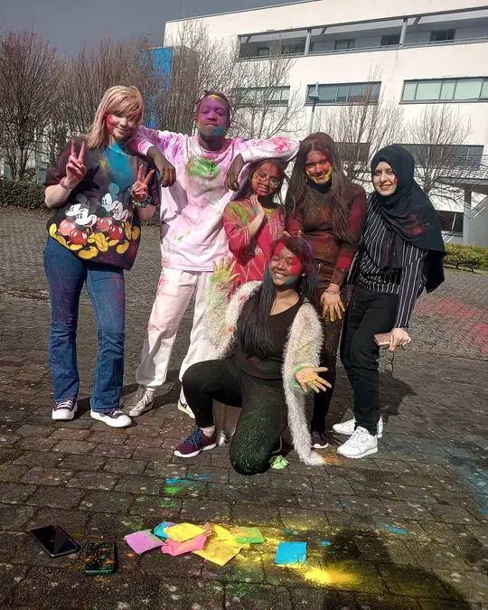 ISS Hub members celebrating Holi together